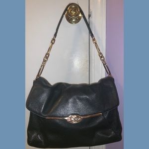 Black Coach Leather Over the Shoulder Bag
